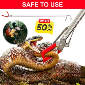 1.5M Foldable Snake Tongs Snake Catcher Tongs Wide Jaw Stainless Steel Reptile Grabber Tool Snake Hook Catcher To Catch Loach Crab Rubbish Clip NEW
