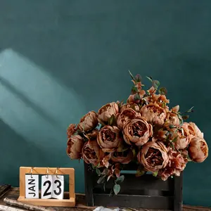 Each Bunch Is 18 Inches Long, Has 13 Branches And 6 Main Flowers, Vintage Fake Flowers Artificial Peony, Decorative Flowers, Artificial Flower Decoration, Home Garden, Wedding Bouquets Decor, DIY Flower Arrangement Materials, Christmas, Birthday Gifts