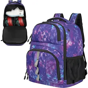 2 Ball Bowling Backpack, Bowling Ball Bag with Shoe Compartment & Protective Foam Padded, Fits Shoes Up to US Size 16