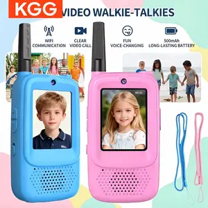 Kids WiFi Video Walkie Talkies with 2.0" IPS Screen, Video Calling & Fun Voice Changer, Long Range Communication, Cute Outdoor Camping Adventure Toy for Boys Girls