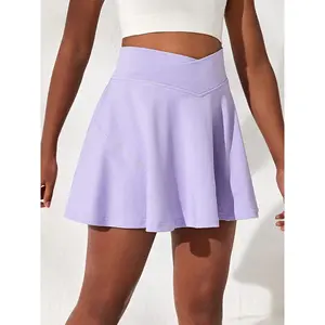 Girls' Sports and Leisure Short Skirt with Pocket Design Leggings, Solid Color Casual Fashion Culottes for Girls Aged 7-14, Perfect Wear for Outdoor Sports Such as Tennis, Volleyball, Badminton, Etc, Modal Rib Modal Boxer Shorts