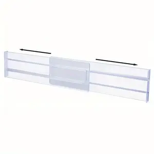 Drawer divider storage rack, adjustable 8cm height, expandable from 27.7-52.5cm to kitchen drawer storage rack, transparent plastic