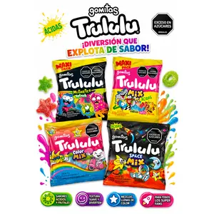 Trululu Gummies Assorted Variety Pack – 4 Pack (100g Each, 400g Total / 14.1 oz) – Color Mix, Mutantes Splash, Sour Mix & Space Mix – Best Sellers – Imported from Colombia