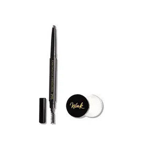 Wink Brow Definer Duo - Embrowerment Sculpting Pencil & Power Hold Wax, Cosmetic Eyebrow Set for Flawless Brows