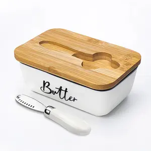 Butter Dish with Lid & Stainless Steel Spreader Knife – Airtight Double Silicone Sealed Butter Container for Countertop & Fridge, Easy-Clean Butter Keeper Storage Box, Practical Kitchen Gift for Home Cooking