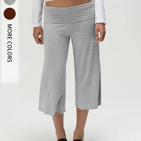 Women's Loose Fit Baggy Straight Leg Pants, Casual Baggy Trousers, Casual Comfy Trousers, High Elasticity Breathable Casual Wear, Ideal for Yoga & Daily, Comfortable Mid Waist Design, Womenswear