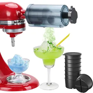 Shaved Ice Attachment for KitchenAid Stand Mixer Shaved Ice Machine for Kitchenaid Mixer Attachments with Coarse and Fine Blades 8 Ice Cube Molds