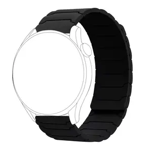 Magnetic Silicone 20mm 22mm Strap For Samsung Galaxy Watch 4~7 Huawei Xiaomi Garmin Forerunner 570 165 265 645 245 255 Music Band Smartwatch Strap