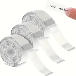 3 Rolls Transparent Self-Adhesive Label Thermal Printing Paper, Compatible with D30/d35 Printers, Home/school/office Use, 14mm X 40mm