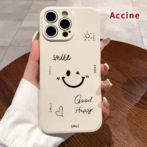 Joyful Smile Essence Case for iPhone 15 Pro 16 16e 14 Plus 13 12 Mini 11 Promax X XS Max XR XSMax Matte Liquid Silicone Anti-Slip Pocket-Friendly Cellphone Softcase for Boy