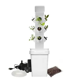 The Exotower 3 Tier 12 Plant Hydroponic Garden Tower will grow 12 vegetables, herbs, fruits, and flowers in less than 2 square feet. This modular design uses an energy-efficient pump to circulate the water and nutrients and is  Ideal for novice gardeners.