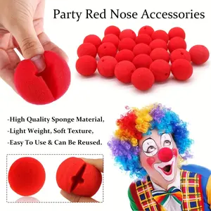 5/10 Pack 50mm Carnival Circus Party Props, Clown Nose Sponge Ball Gift Set, Circus Theme Party Supplies, Party Accessories, Role Play Props, Holiday Decor, Decoration, New Year Valentine's Day Gifts