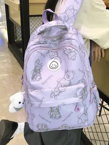 Simple and classic contrast color backpack, literary style fresh multi-zipper partition mother and baby bag, fashionable  practi trendy versatile backpack, niche design suitable for daily commuting, travel, etc. Multi Compartment Backpack