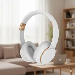 Folding Wireless Audio Headphones with Active Noise Cancelling, Hi-Fi Bass, Memory Foam Earpads, Bluetooth 5.3 Long Battery Life, HD Mic for Calls. Perfect for Travel, Workouts & Home Use.