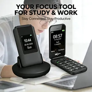HCmobi 14-Day Battery Life Unlocked Flip Phone Basic Phone 4G LTE Big Keypad SOS Button  Loud & Clear Sound - Simple Backup Mobile Phone for Travel Emergency Digital Minimalism