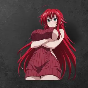 Rias Vinyl Sticker, Cute Waifu Otaku Decal, Japanese Anime Laptop Car Water Bottle Sticker