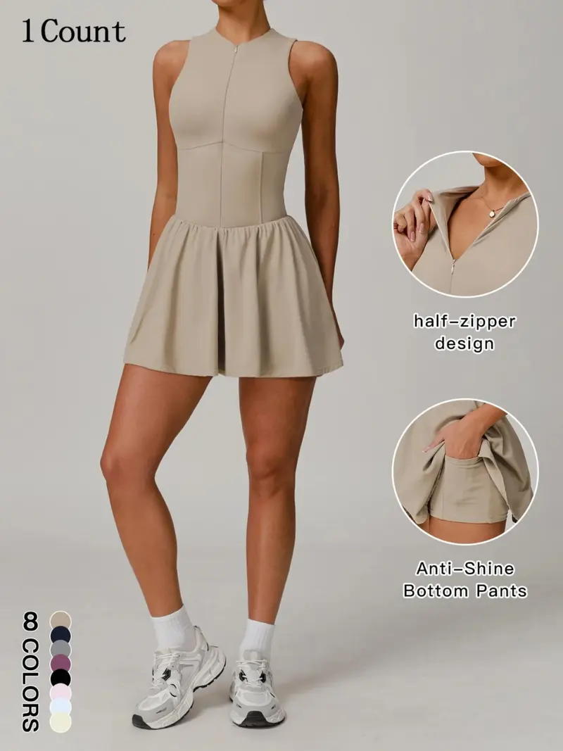 short a line white dress Short Sleeve Mini A Line White Dress Round Neck Mesh Inset White / M main image 0
