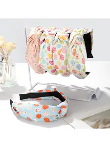 New Easter egg headband fabric Easter egg rabbit print knot simple headband small fresh holiday hair accessory