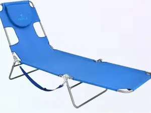 Ostrich Chaise Lounge Beach Chair for Adults with Face Hole- Versatile, Folding Lounger for Outside Pool, Sunbathing and Reading on Stomach - Deluxe, Foldable Laying Out Chair for Tanning (Blue)
