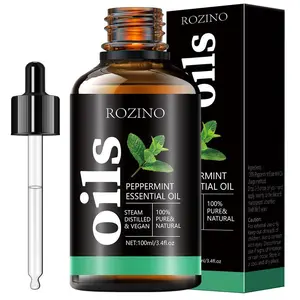 100ml Peppermint Essential Oil, 1 Box Moisturizing Essential Oil with Dropper & Eyedropper, Body Care Oil for Women & Men, Wellness