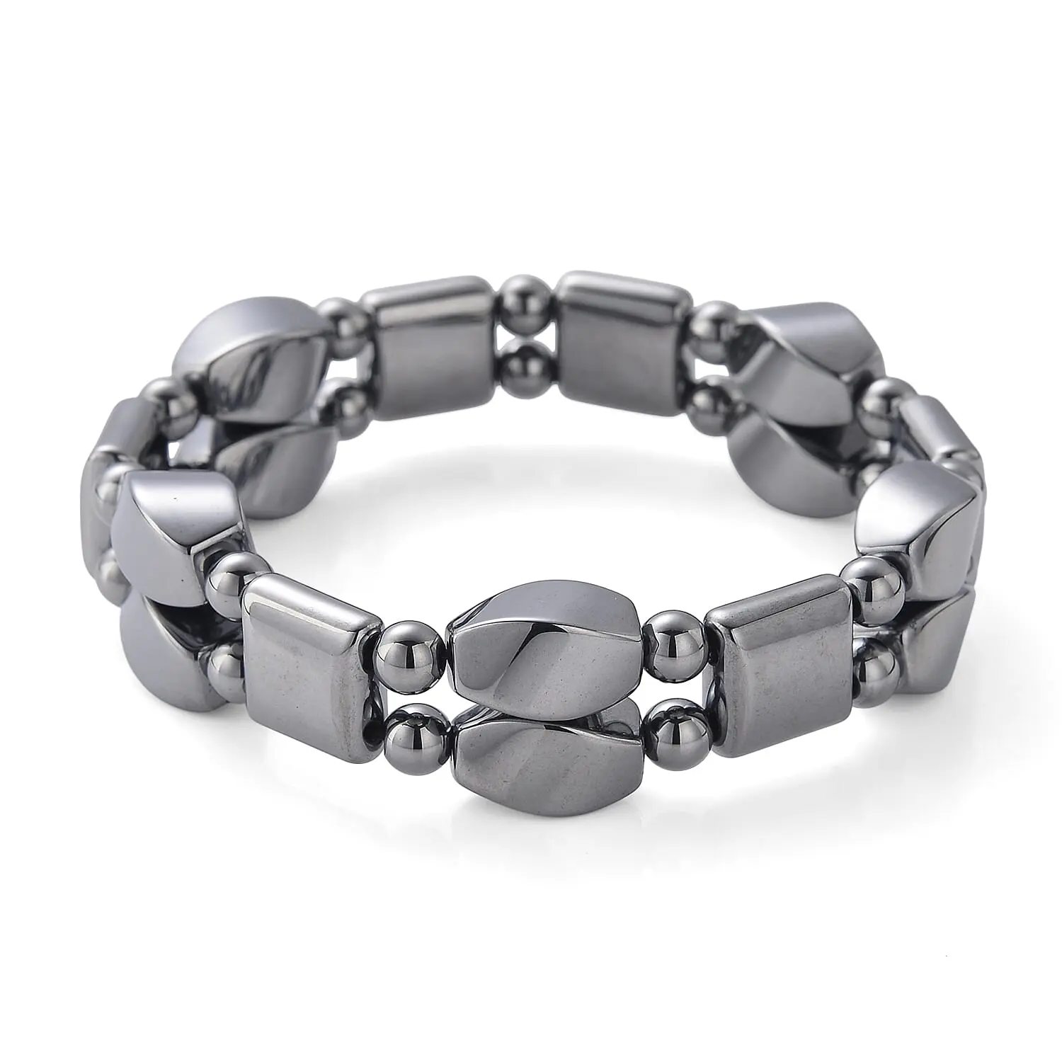 Terahertz Beaded Stretch Bracelet 140.00 ctw
