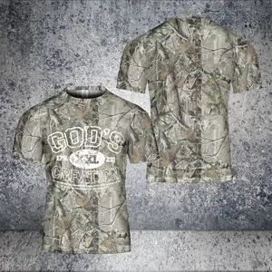 Unisex YHWH Dead Leaves Camo T-Shirt, Faith Inspired Graphic Tee, Christian Outdoor Apparel, Casual Streetwear for Daily Wear