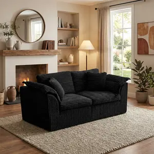 Modern casual and simple 2-person living room, bedroom sofa, cloud corduroy and high-density memory sponge design, no installation required, durable and comfortable