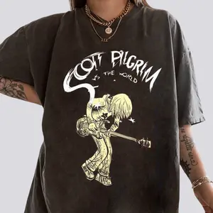 Vintage Scott Pilgrim Vs The World Novelty Unisex Cotton T-shirt, Harajuku Romantic Sweatshirt Hoodie, Cool Colors, Brighten Up Your Look