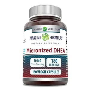 Amazing Formulas Micronized DHEA Supplement | 50 Mg | 180 Veggie Capsules | Non-GMO | Gluten-Free | Made in USA
