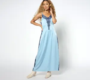 Me by Jennie Garth Petite Sailor Satin Maxi Dress