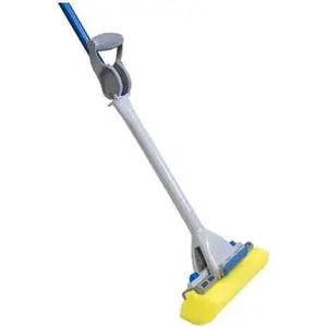 Automatic 9-Inch Head Roller Mop with Hand Squeeze Feature, 54 Inch Length for Home Bathroom Kitchen Tile Hardwood House Floors, Alloy Steel