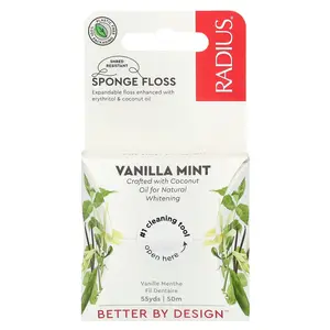 RADIUS Sponge Floss, Vanilla Mint, 55 yds (50 m)