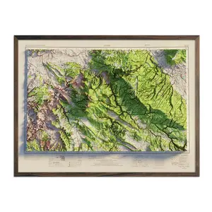 Moab, Utah 1969 Shaded Relief Map