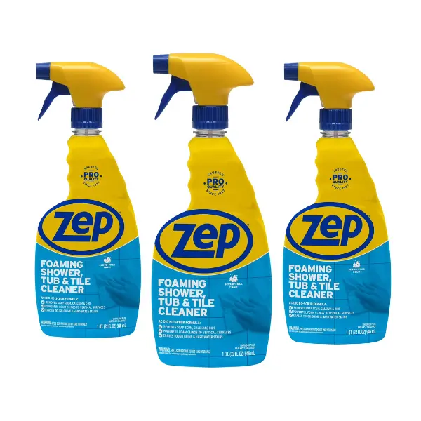 Zep Foaming Shower Tub & Tile Cleaner 32 oz ZUPFTT324 No Scrub Formula Breaks Up Tough Buildup on Contact Pack of 3
