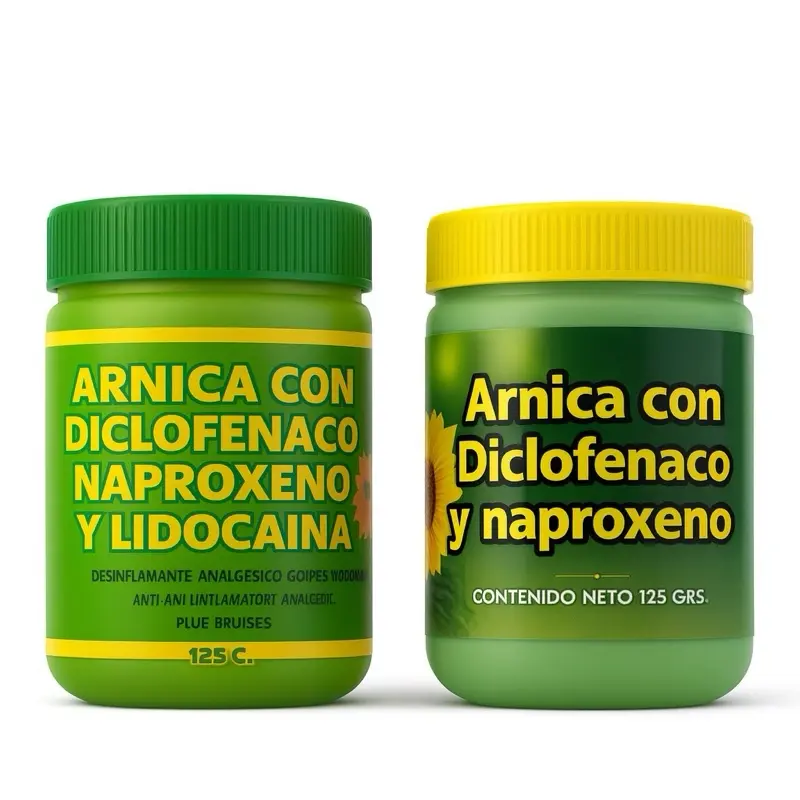 (Both Models) Arnica Extra Strength Balm 125g, Fast-Acting Muscle & Joint Pain Relief Gel, OTC Healthcare Therapy Pack with Arnica, Diclofenaco & Naproxeno, for Massages & Full-Body Use (External Use Only), Muscle Joint Relief, Single Item