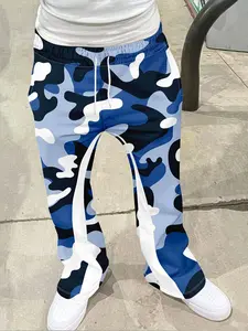 Ocean camouflage single item casual pants, Camouflage sweatpants, aesthetic graffiti style, men's and women's street style retro flared pants, sports pants, pants, trendy clothing perfect gift