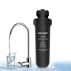 Vortopt 0.01μm Under Sink Water Filter System - NSF/ANSI 42 Certified Water Purifier,9000 Galloons Large Flow Flux,Reduces PFAS,PFOA/PFOS,Chlorine,Bad Odors,Retains Mineral Material,Q8
