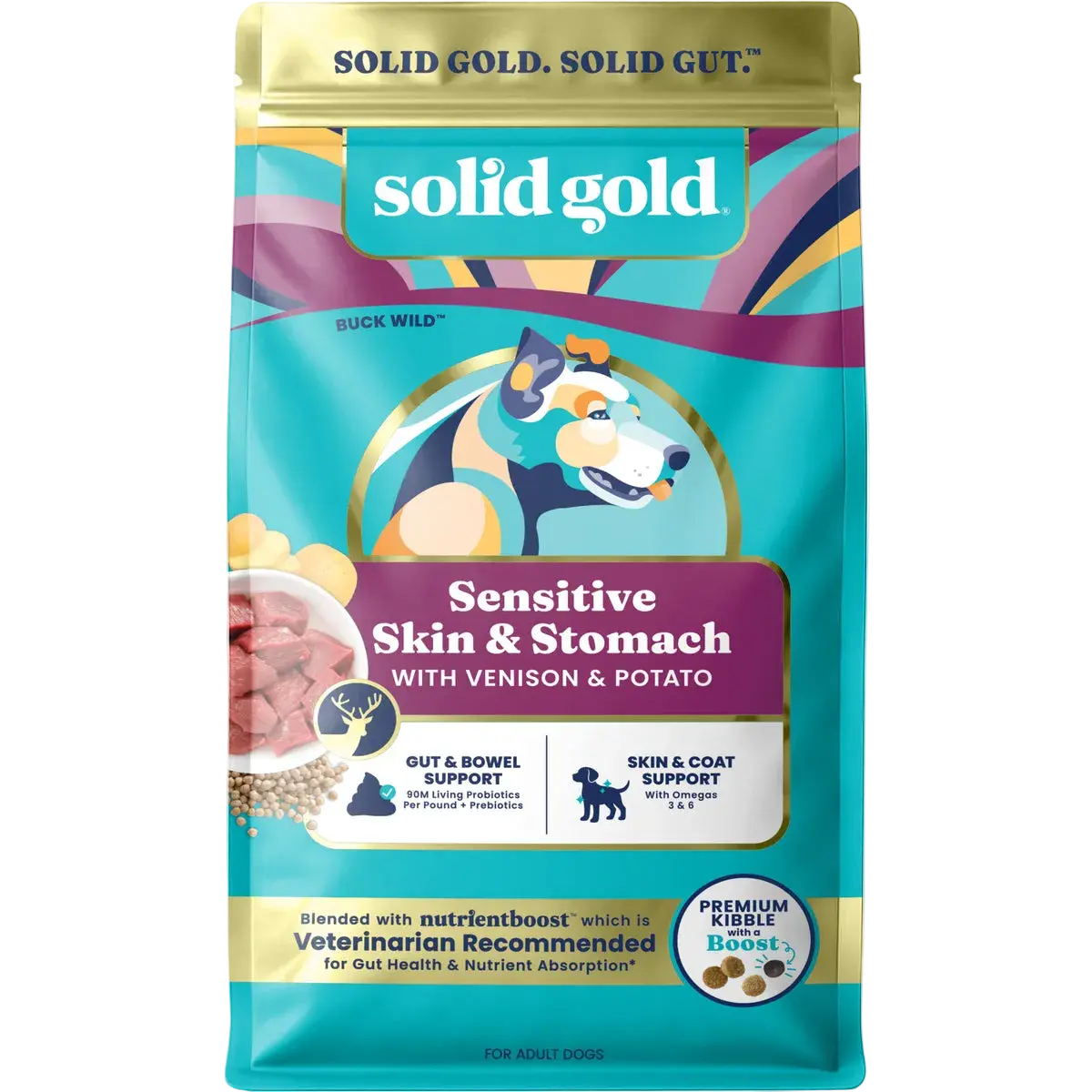 Solid Gold Nutrientboost™ Buck Wild™ Sensitive Stomach Dry Food for Adult Dogs