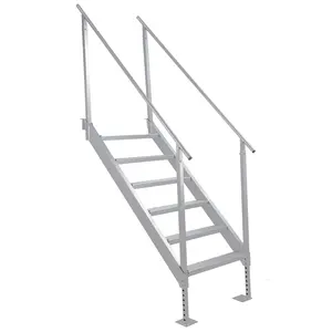GARVEE Aluminum Dock Ladder - 500Lbs Capacity, 6-Tier Anti-Slip Steps, Quick-Release Buckle,  Wide Step & Nonslip Tread, Ergonomic Design - Boat Ladder for Marina, Pool & Waterfront Access