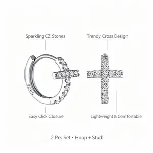 Rhinestone Cross Earrings
