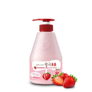 KWAILNARA Strawberry Milk Body Lotion (19.75 Fl Oz) – Deeply Hydrating & Lightweight Korean Body Lotion | Milk Protein, Royal Jelly, & Strawberry Extract for Smooth Skin | Paraben-Free & Non-Greasy