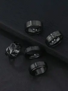 Men's Simple Style Plain Color Ring Set, Casual Trendy Ring Set, Fashion Accessories for Daily Wear, Trendy All-match & Exquisite Jewelry for Birthday Gift, Statement Rings, Statement Multi Ring