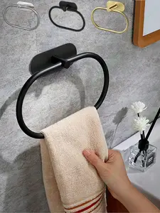 Adhesive Towel Racks for Bathroom Wall,Towel Holder,Stainless Steel Hand Towel Ring,Rack for Towel,Matte Black Dishcloth Holder Without Drilling,Heavy Duty Towel Hangers,Face Washhand Towel Rail,Hooks,Bathroom Storage Organizers,Hardware Accessories