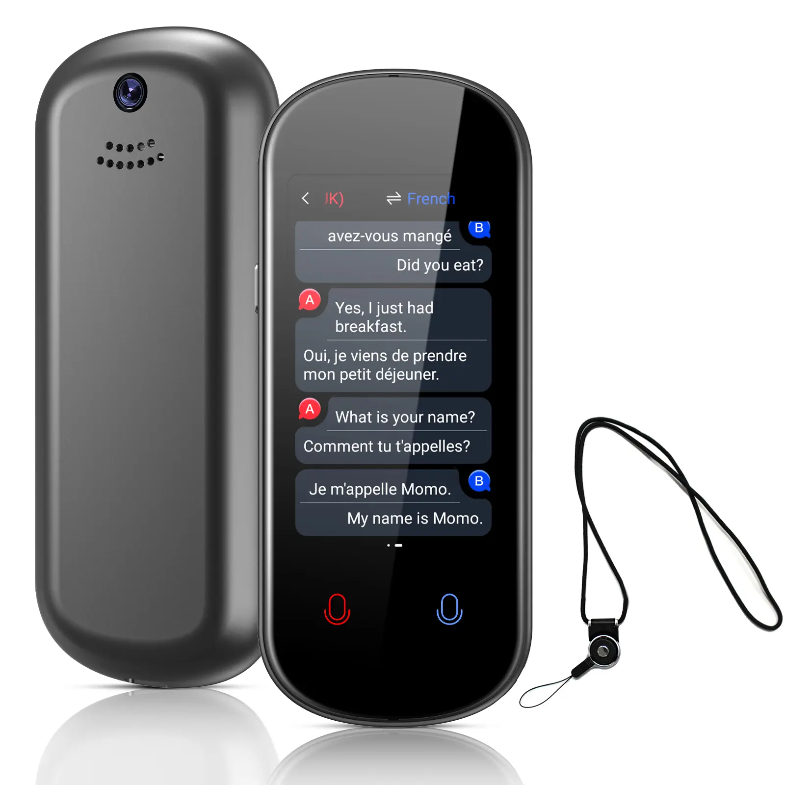 Freestanding Touchscreen AI Language Translator Device - Plastic Electronic Gear with 137+ Languages Real-Time Voice Translation, Offline Text Photo Support, Batteries Included, for Business Travel (Education & Reading Pen-Compatible Electronics)