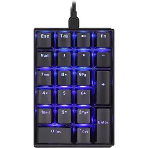 K23 Mechanical Numeric Keypad Blue  Wired 21  Mini Numpad Portable Keypad Backlight Gaming Keypad Extended Layout for Cashier
