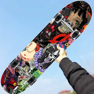 1 piece skateboard trend decorative sticker, creative personality cool self-adhesive four-wheel skateboard sticker, easy to stick and easy to disassemble without leaving glue, anti-scratch sticker, four-wheel skateboard/scooter bottom sticker, double