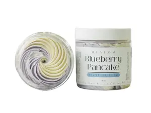 Blueberry Pancake Whipped Body Butter - 4oz Organic Body Butter with Shea Butter, Coconut Oil & Vitamin E for Nourishing and Hydrating Skin
