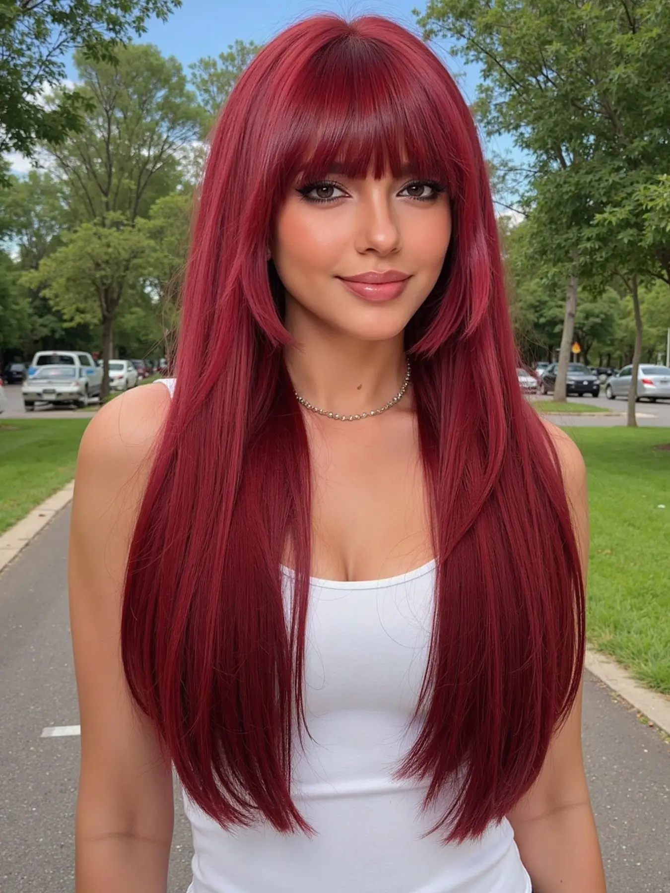 26 Inch Long Wig, Halloween Christmas Festival Wearable Party Cosplay Accessory, Full Bangs Synthetic Hair for All Women With Bangs Wig, Party Wigs