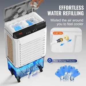 Father's Day Gift VEVOR Evaporative Air Cooler, Oscillating Swamp Cooler with Adjustable 3 Speeds, Portable Air Cooler for Indoor/Outdoor Use