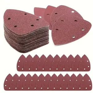 [Summervibes] 80 Pcs Triangular Mouse Sander Sandpaper Pads Set,11-Hole Hook & Loop Detail Sanding Sheets,Premium Aluminum Oxide Abrasive for Metal,Wood,Paint,Leather,Glass,Tools & Hardware